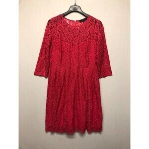 Eloquii Women 3/4 Sleeve Lace Lined with Polyester Dress Size 16 Pink B272 -11